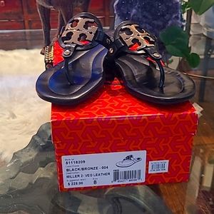 Tory Burch Sandals - brand new in box. Black. Miller 2-Veg Leather